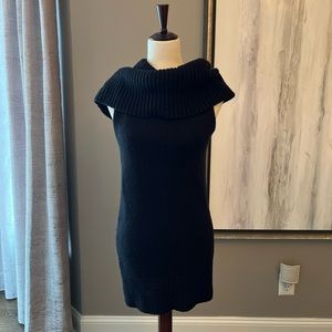 Ann Taylor Black Cowl Neck and Off the Shoulder Sweater L